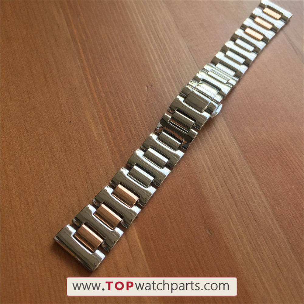 18mm steel half rose gold watch band strap belt bracelet for Chopard IMPERIALE 36mm watch 388532-3003 388532-6004