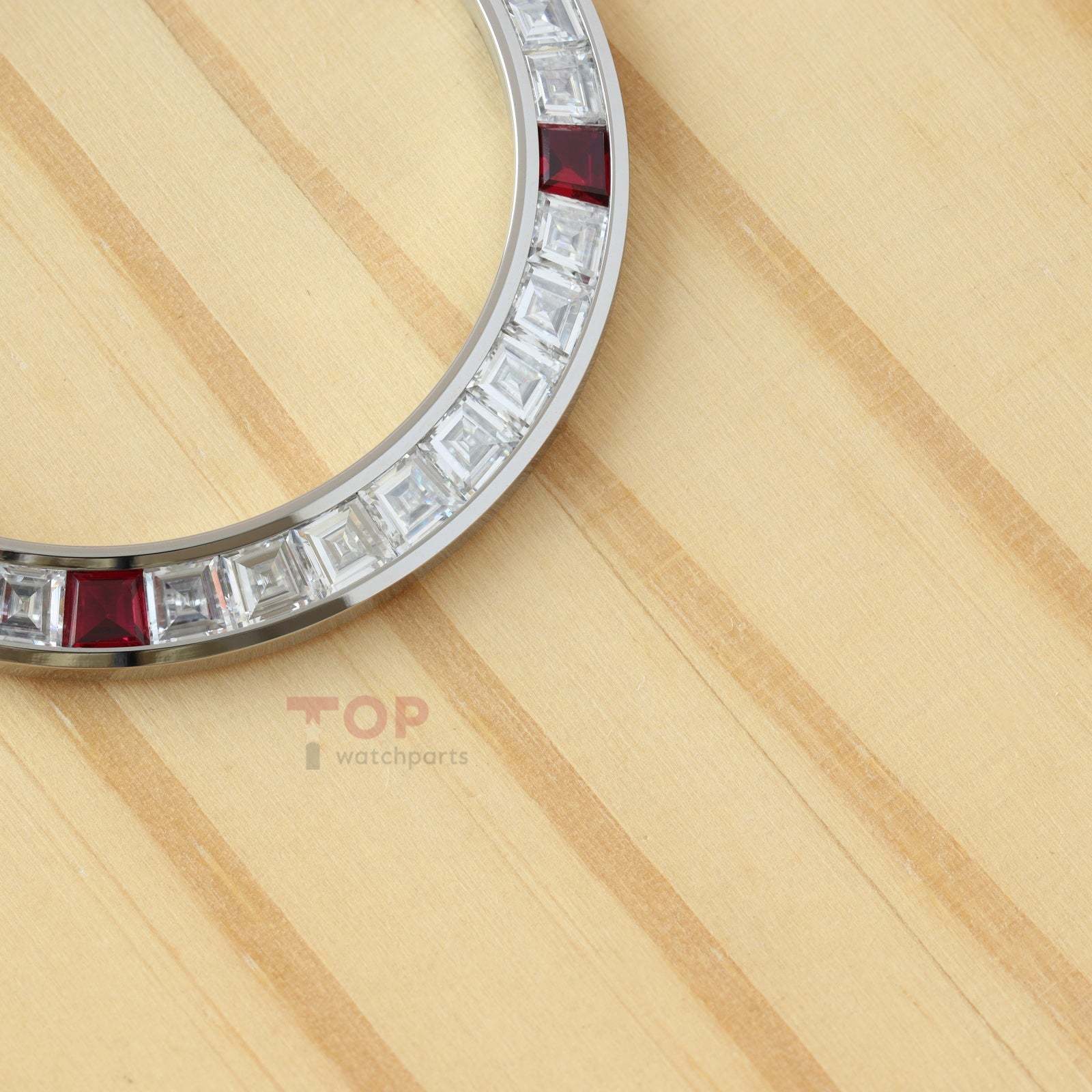 Synthetic Moissanite Diamond/Rubies Watch Bezel for Rolex Daytona 40mm Watch Gemstone Bezel