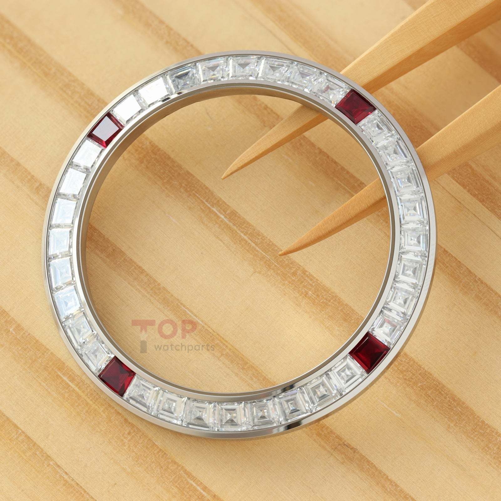 Synthetic Moissanite Diamond/Rubies Watch Bezel for Rolex Daytona 40mm Watch Gemstone Bezel