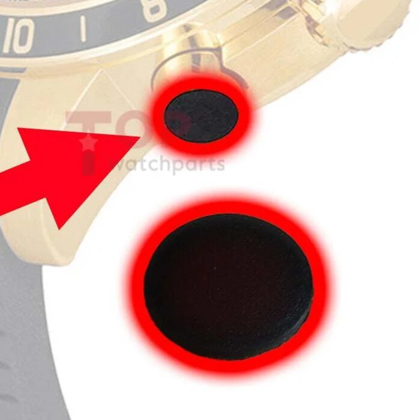 Watch Button Pusher Rubber Cover for Chopard Mille Miglia 161288 42.5mm Watch