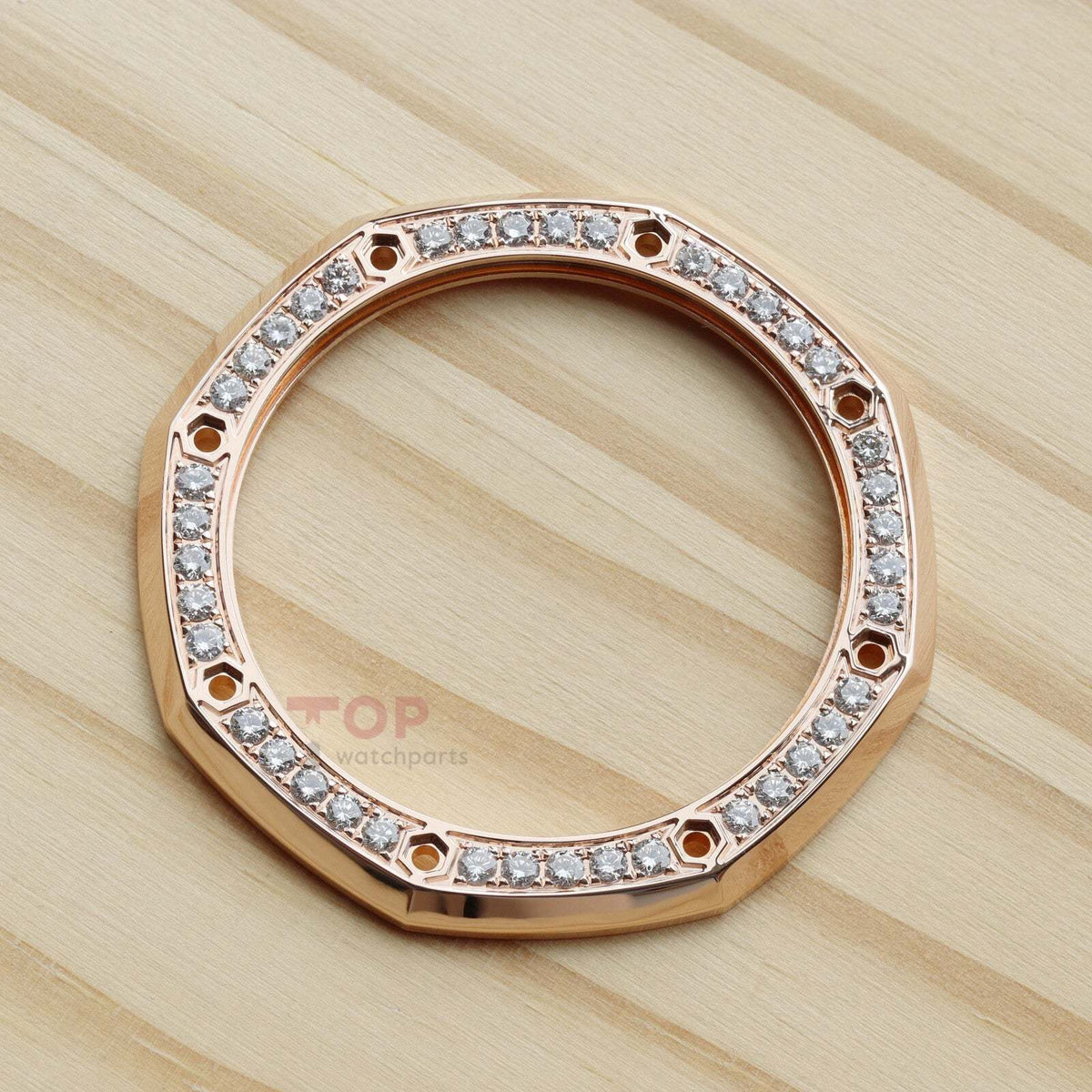 18K Rose Gold Natural Diamond Watch Bezel for Audemars Piguet 26420 AP Royal Oak Offshore 43mm Watch