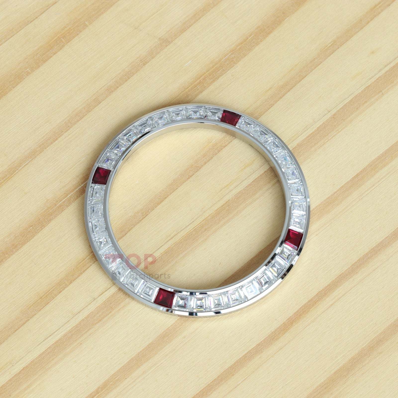 たまご⟡.·mfs Synthetic Moissanite Diamond/Rubies Watch Bezel for Rolex Daytona 40m