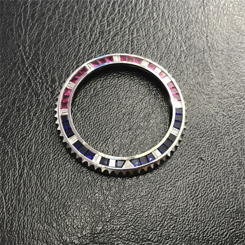 إطار أحمر أزرق بيبسي (مرصع بالماس) لساعة روليكس المحار المستمرة GMT Master II