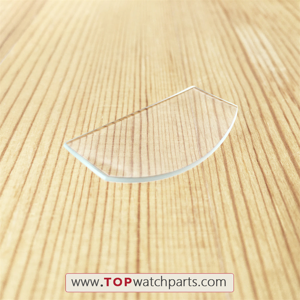 Gewölbtes Saphir-Uhrenglas in Schildkrötenpanzer-Optik für die Cartier Tonneau Dual Time Zone-Uhr