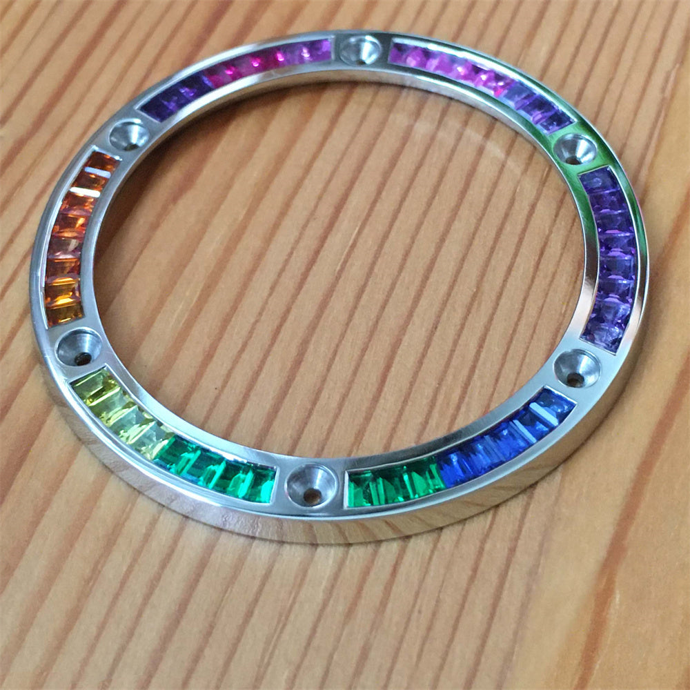 Rainbow Colore argenteo Rainbow CVD GEM SINTETICO GEMLE PER HUBLOT HUBLOT BIGBAND 411 45 mm Orologio automatico