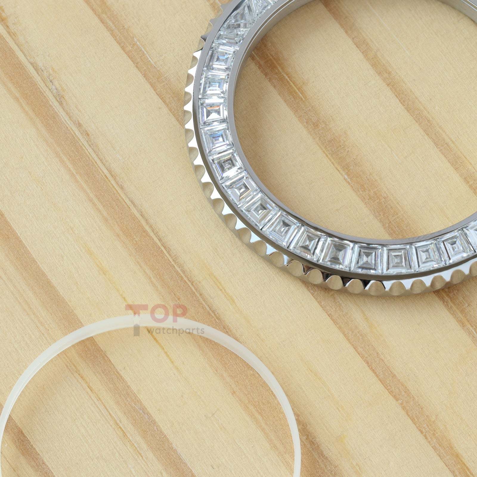 Synthetic Moissanite Diamond Watch Bezel for Rolex Submariner 40/41mm Watch Gemstone Bezel