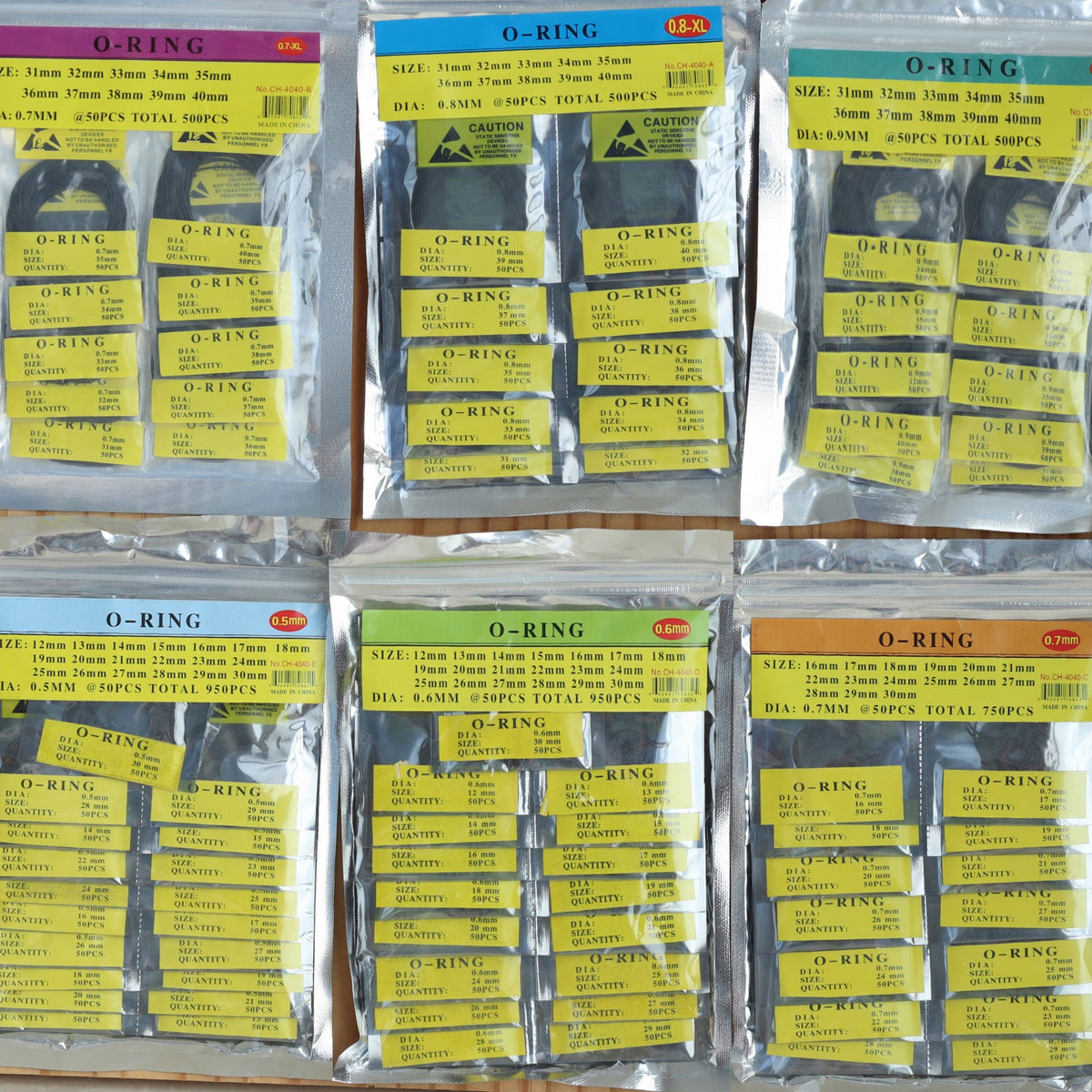 6 Sizes Watch Gasket Set Waterproof Rubber Ring O-Ring for Watch Bezel/Case Back