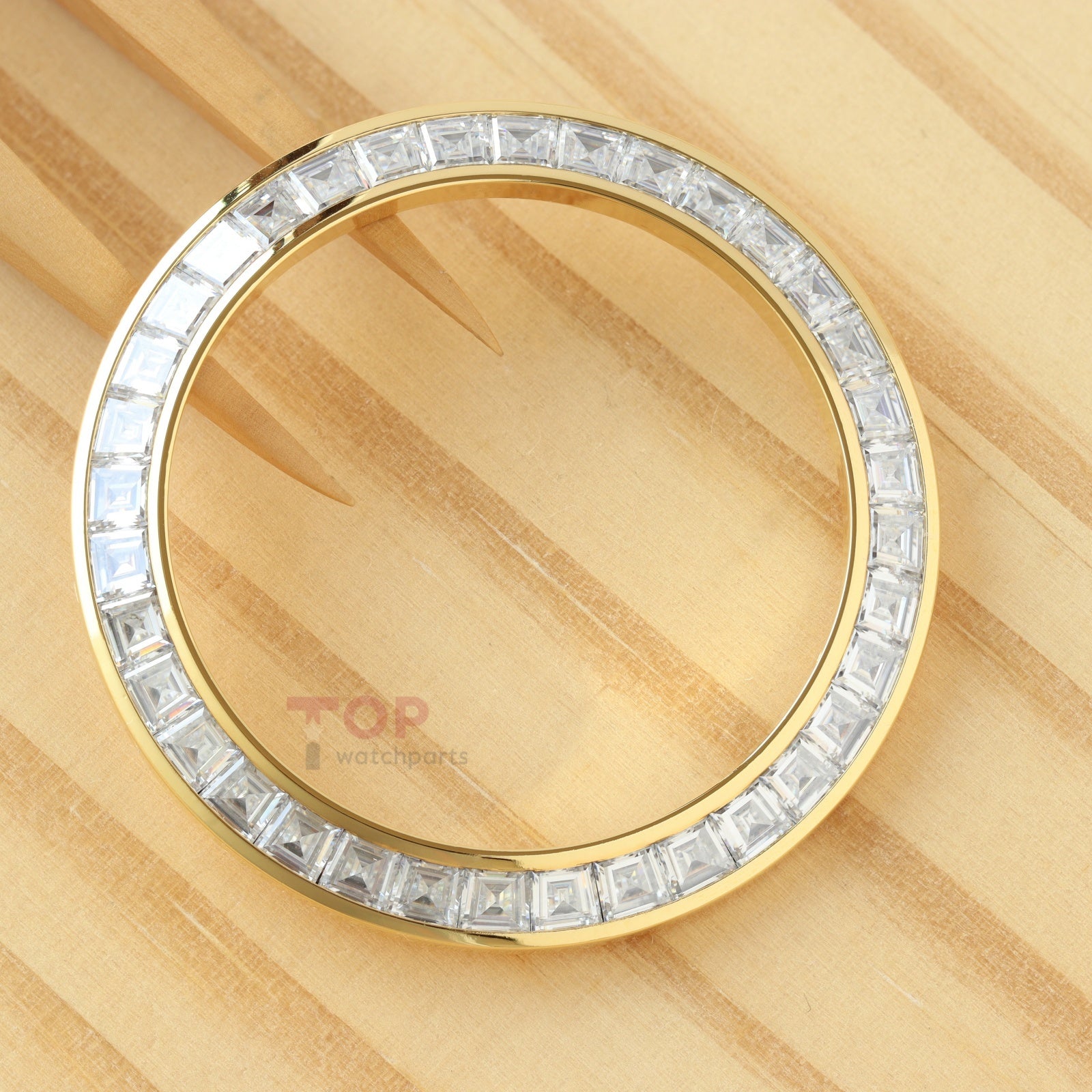 Synthetic Moissanite Diamond Gold Watch Bezel for Rolex Daytona 40mm Watch Gemstone Bezel