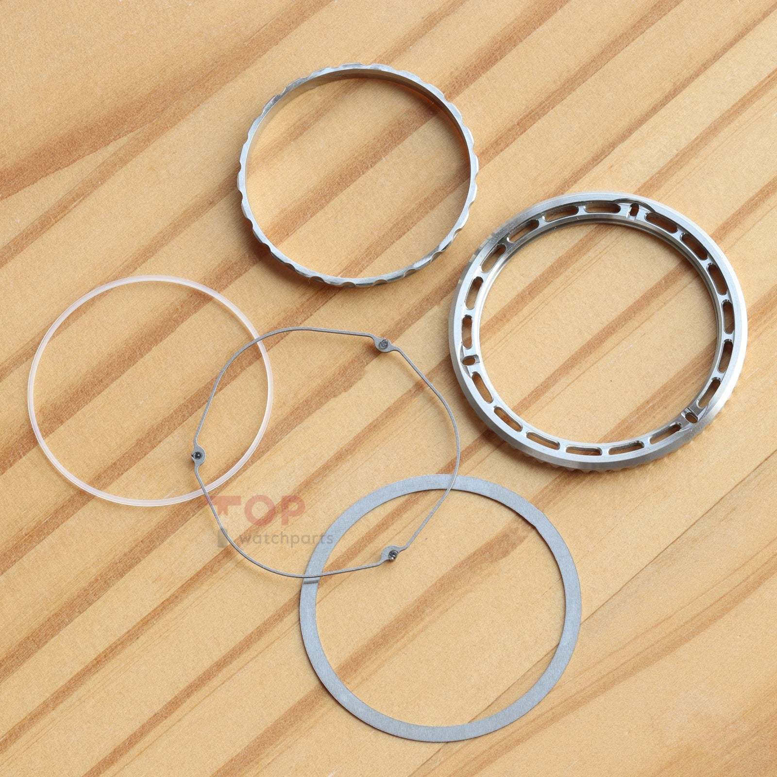 Fluted Bezel+Rubber Bezel Gasket+Click Spring+Tension Spring+Retaining Bezel for Rolex GMT-Master II 126710/116710
