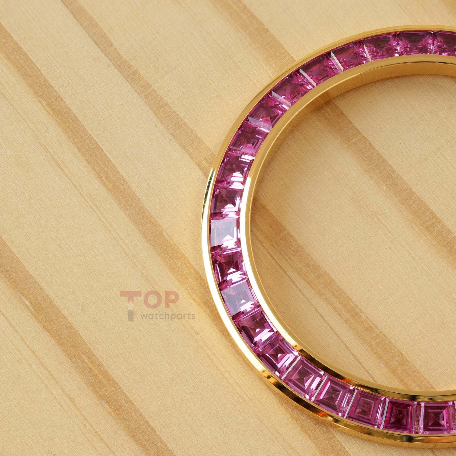 Pink Gemstone Gold Watch Bezel for Rolex Daytona 40mm Watch