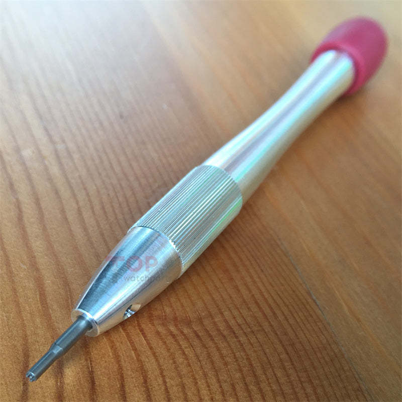 مفك براغي فولاذي بثلاثة أقدام لـ F.P. غطاء علبة ساعة Journe Resonance مفتوح من الخلف