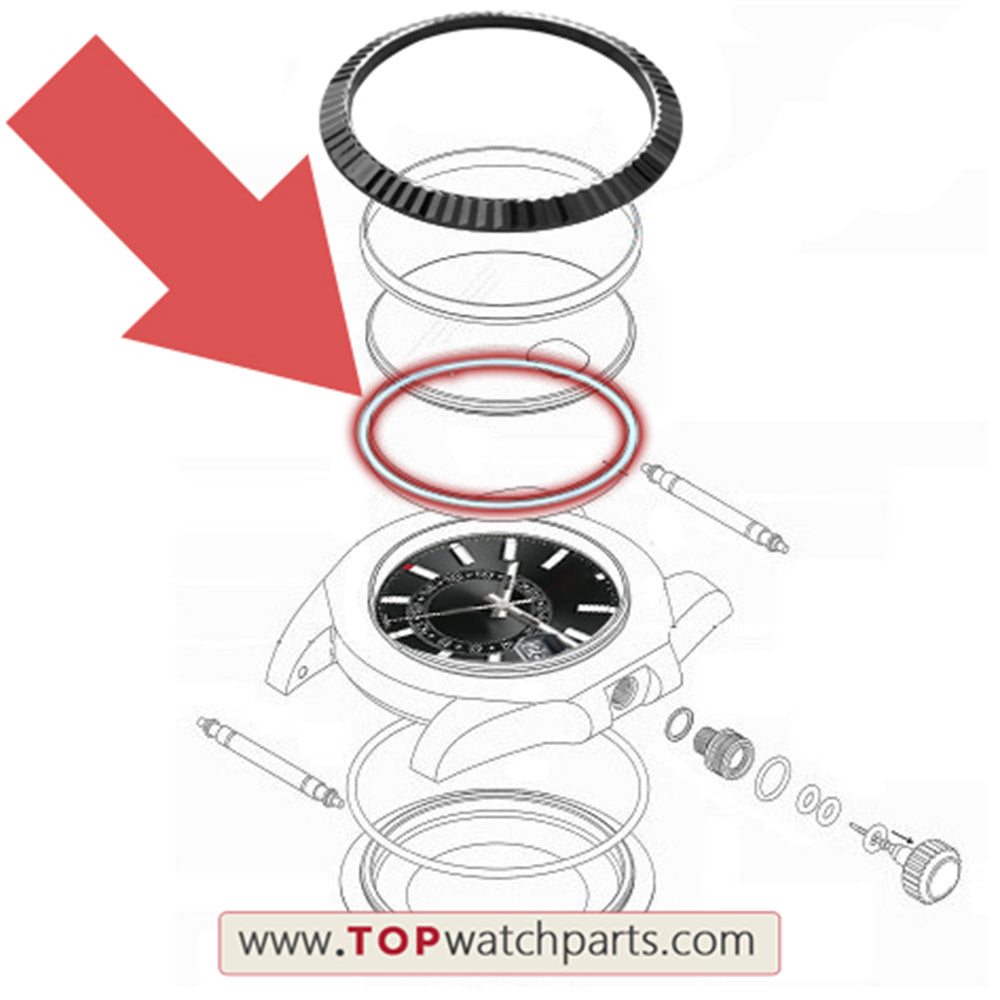 326933 resinous watch bezel inner gasket ring for Rolex Sky-Dweller Oystersteel watch case seal
