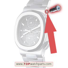 18k platinum gold hidden watch pusher button for PP Patek Philippe Travel Time Nautilus Chronograph 5990 watch