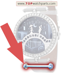 18K platinum gold diamonds screw tube for Van Cleef Poetic Complications womens' watch strap