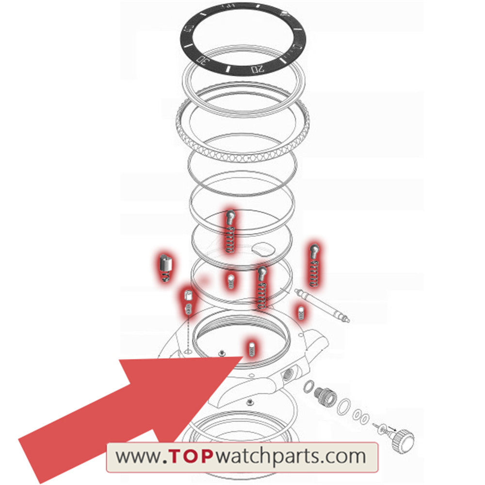 Bezel Innersケースを見るRolex Submariner Watch用のSprings Stoperセットをクリックします