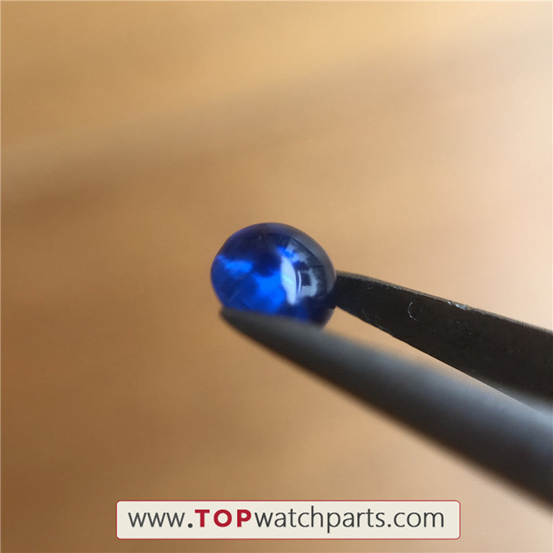 watch sapphire crystal (blue zircon) for Cartier Tank or Ronde watch crown - topwatchparts.com