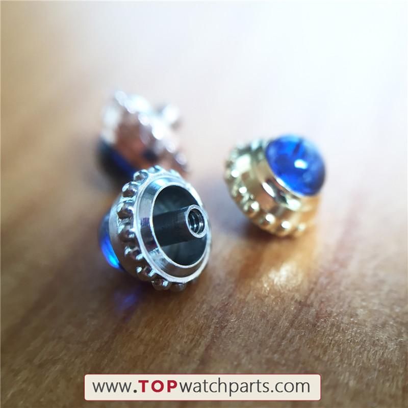 blue Sapphire Crystal watch crown for Cartier Tank / Ronde lady's watch - topwatchparts.com