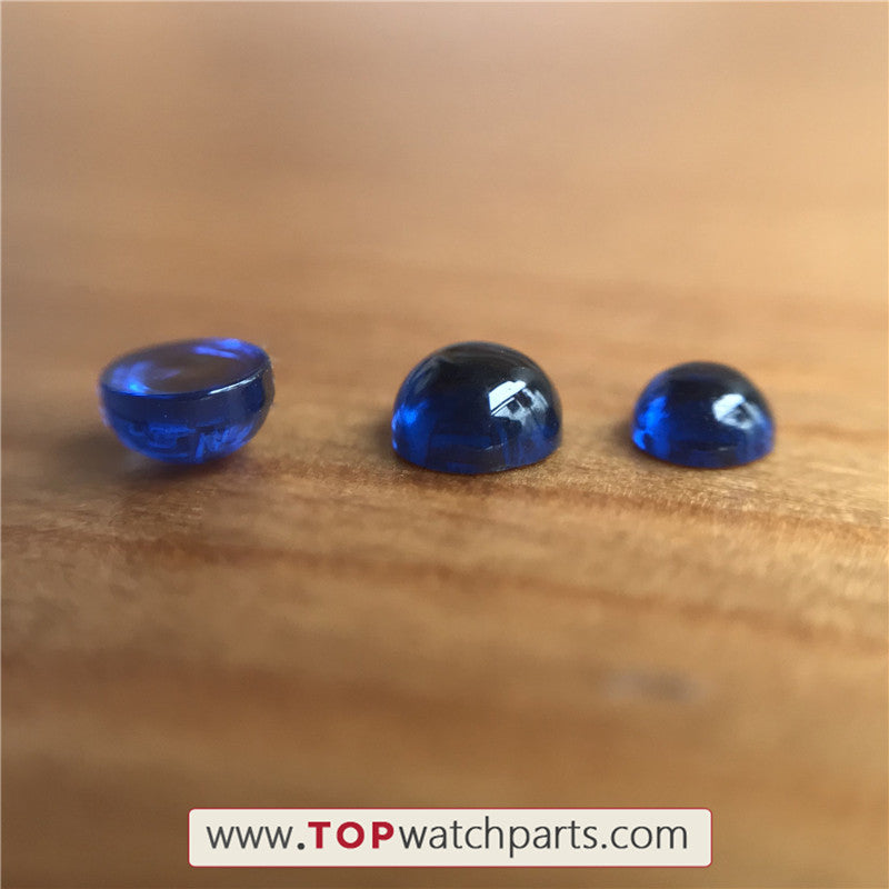 watch sapphire crystal (blue zircon) for Cartier Tank or Ronde watch crown - topwatchparts.com