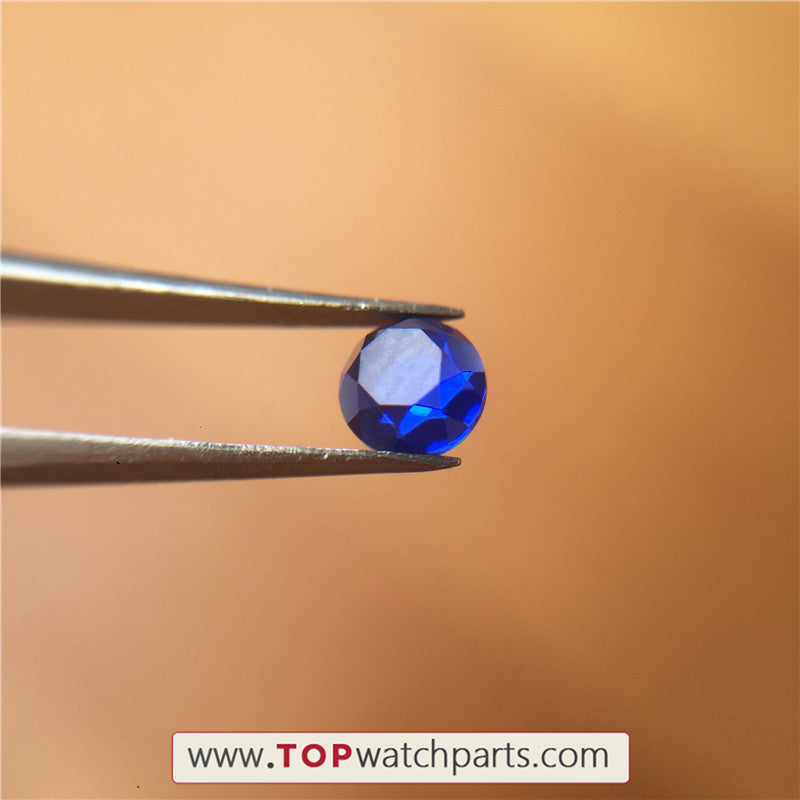 watch crown blue sapphire crystal for Cartier Tank automatic watch parts W53300 - topwatchparts.com