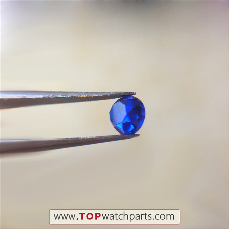 watch crown blue sapphire crystal for Cartier Tank automatic watch parts W53300 - topwatchparts.com