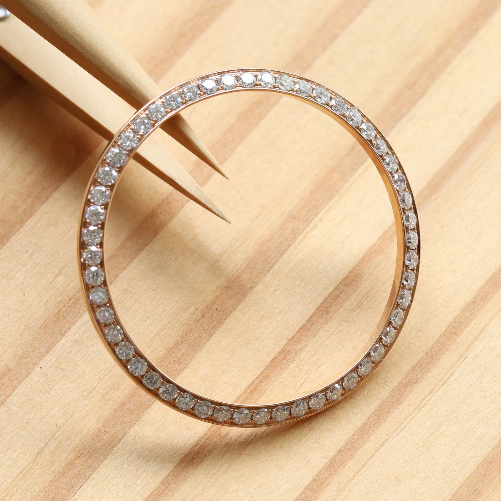 18K Rose Gold Gemstone Bezel for Rolex 126281 Datejust 36 Watch