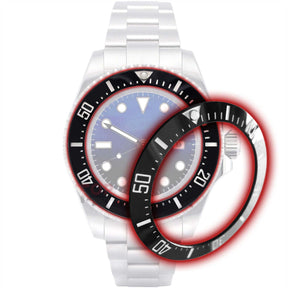 Watch Ceramic Bezel for Rolex Sea-Dweller Deepsea 126660 116660 White Gold Scale