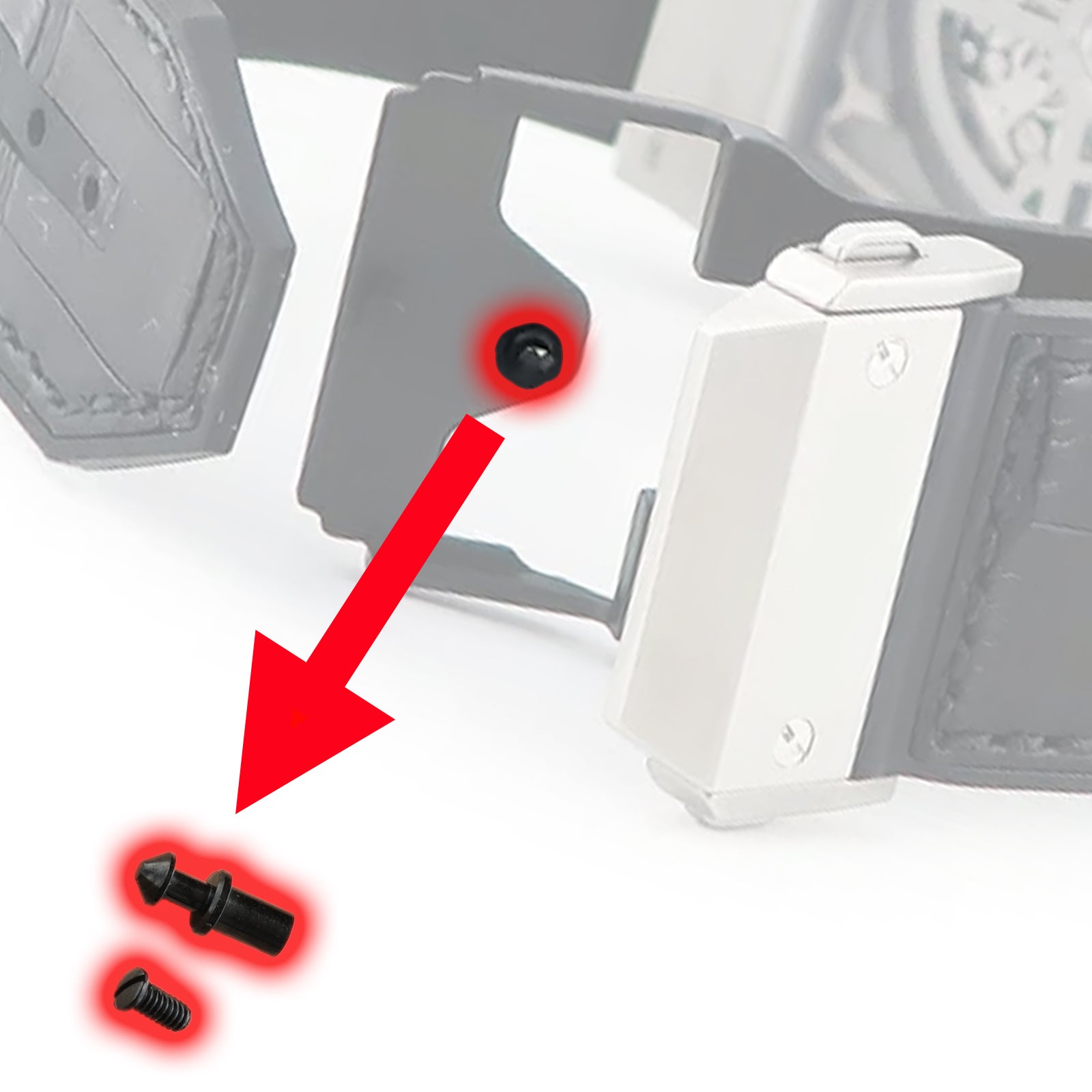Watch Band Folding Clasp Screw for Hublot Big Bang 601/411 Watch Leather Strap Watch Deployant Buckle