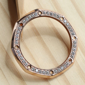 18K Rose Gold Natural Diamond Watch Bezel for Audemars Piguet 26420 AP Royal Oak Offshore 43mm Watch
