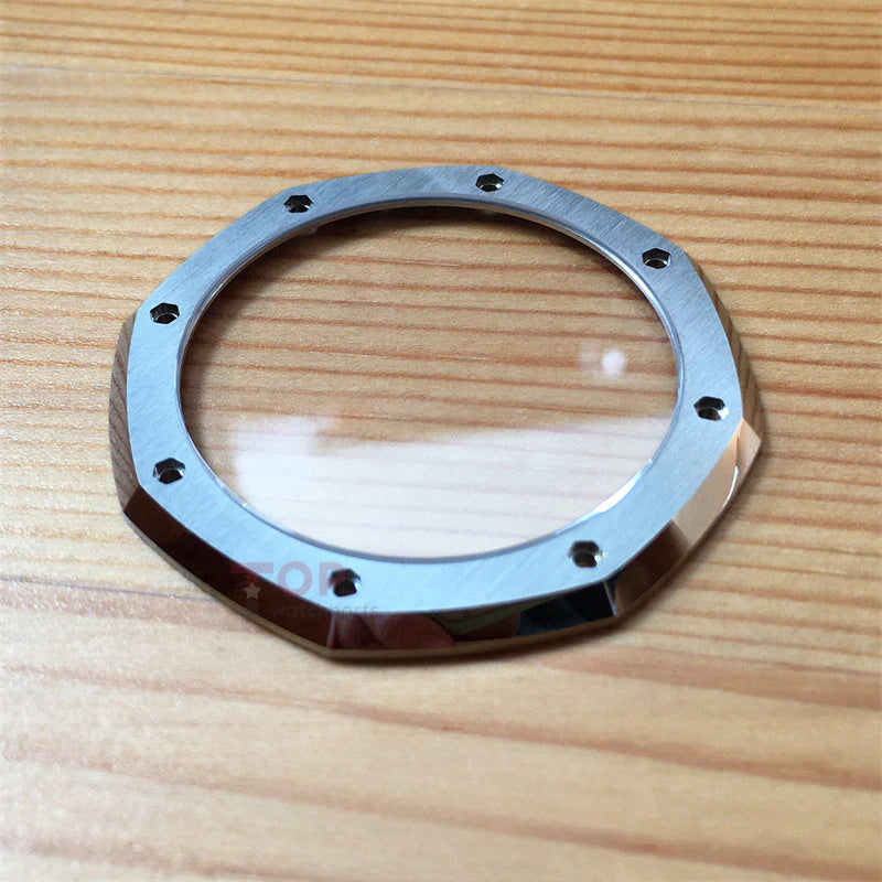 steel watch bezel+sapphire crystal glass for AP Audemars Piguet Royal Oak 15400 watch