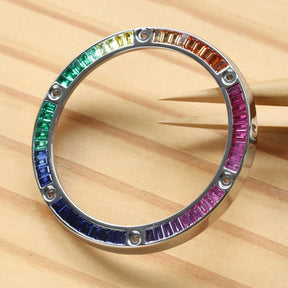 Synthetic Rainbow Gem Bezel for Hublot 701 710 715 716 King Power 48mm Modified Watch Insert