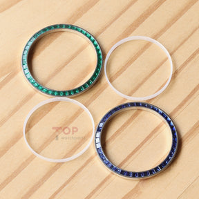 Synthetic Blue Sapphire & Emerald Watch Gemstone Bezel for Rolex Datejust 36 1262xx 36mm Watch Insert