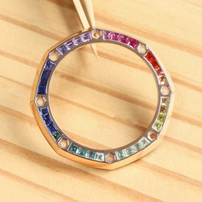 Synthetic Rainbow Sapphires Bezel for Audemars Piguet AP 26470OR Royal Oak Offshore 42mm Watch