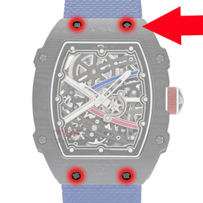 4-zackige Titan-Uhrengehäuseschraube für RM Richard Mille RM67 Herren-Uhrenarmbandteile