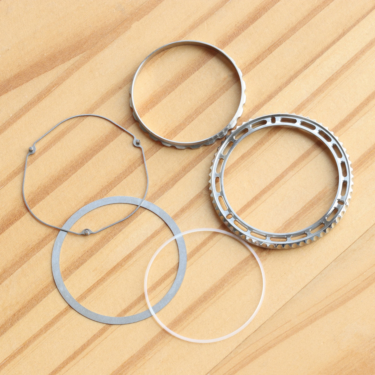 Fluted Bezel+Rubber Bezel Gasket+Click Spring+Tension Spring+Retaining Bezel for Rolex GMT-Master II 126710/116710