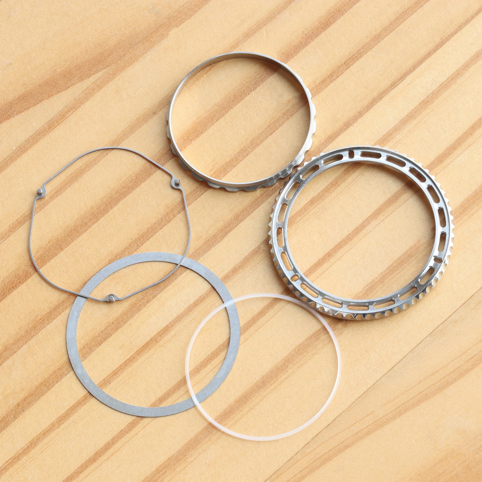 Fluted Bezel+Rubber Bezel Gasket+Click Spring+Tension Spring+Retaining Bezel for Rolex GMT-Master II 126710/116710