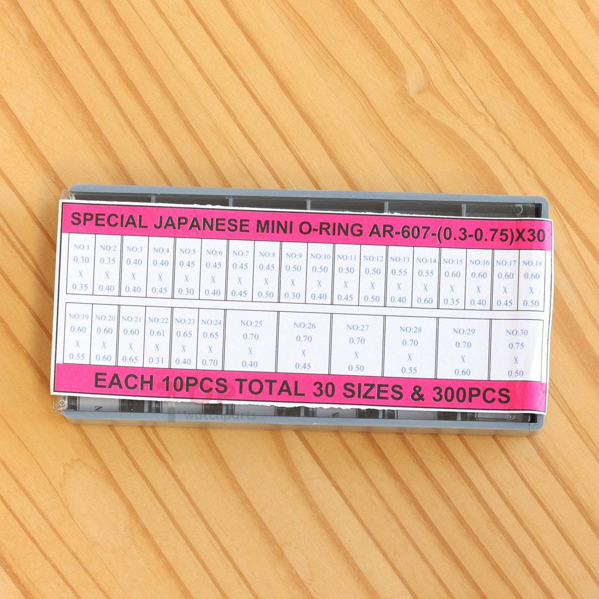 0.3-0.75 mm 30 Sizes Watch Gasket Set Waterproof Rubber Ring for Watch Crown Tube/Button Pusher/Crown/Screw