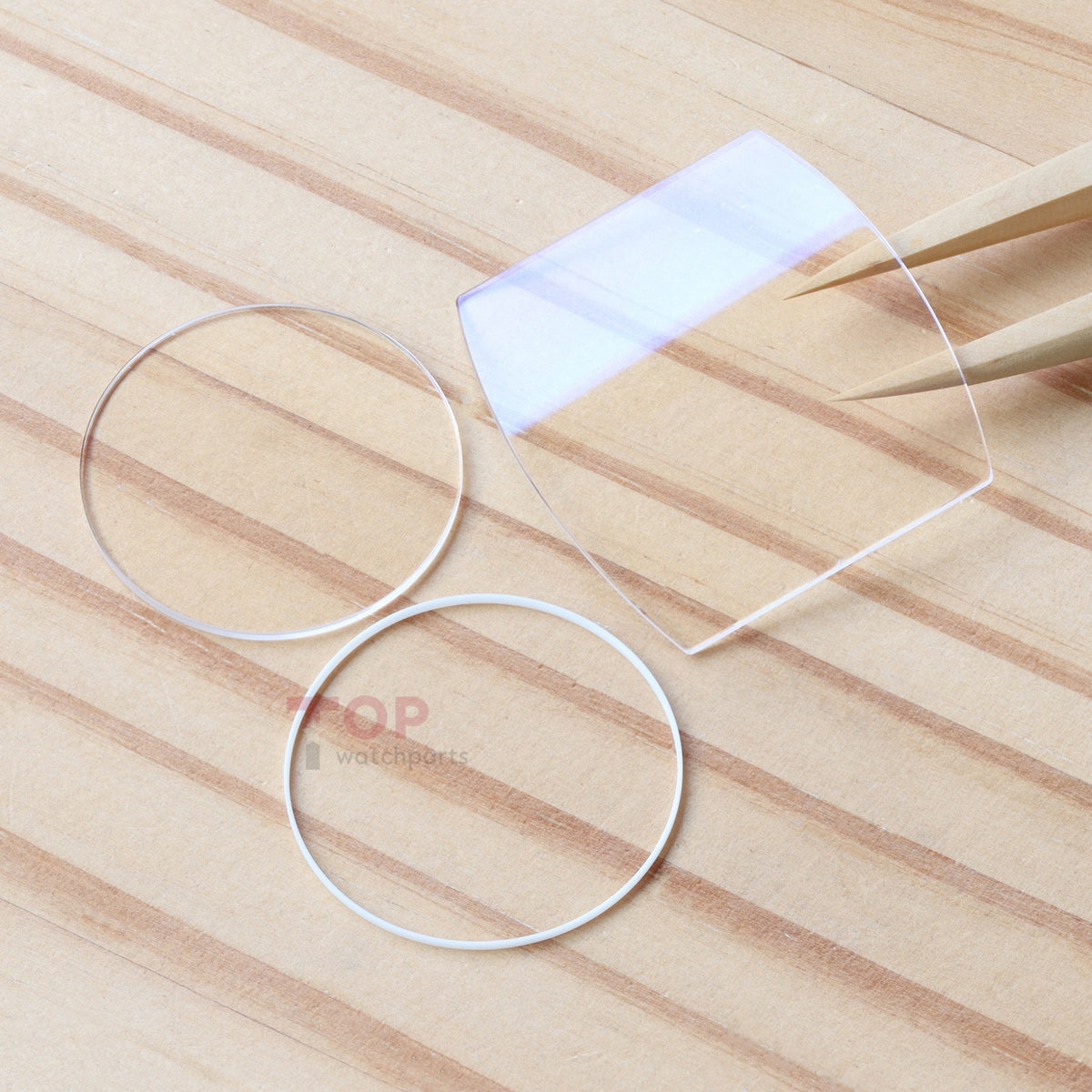 AR Coating Box-shaped Watch Sapphire Crystal&Gasket for IWC Da Vinci Chronograph IW376601 44mm Front&Case Back Glass