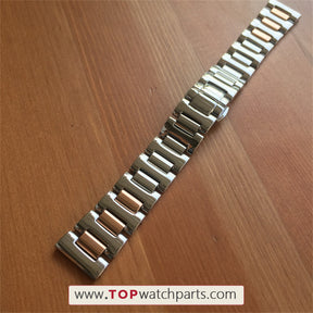 18 mm Uhrenarmband aus Stahl und Halbroségold für Chopard IMPERIALE 36 mm Uhr 388532-3003 388532-6004