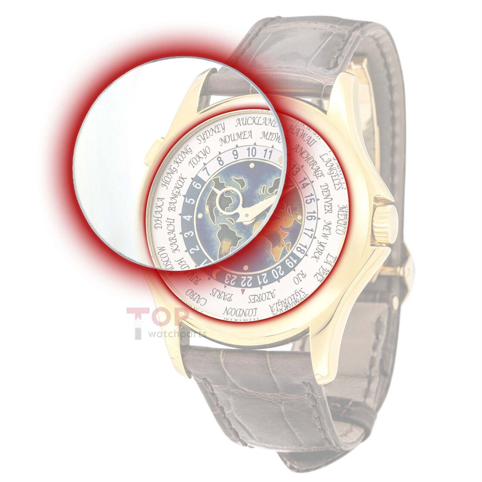 Watch Crystal for Patek Philippe 5131 World Time Double Domed Sapphire Glass