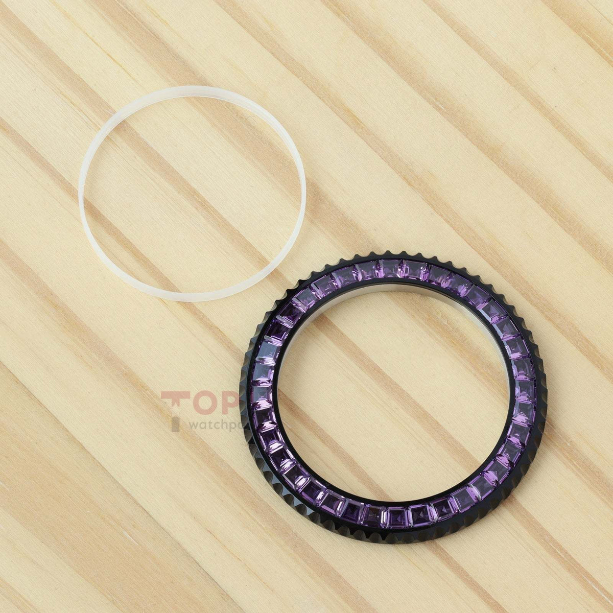 Synthetic Purple Spinel Watch Bezel for Rolex Submariner 40/41mm Watch Gemstone Bezel