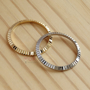 Steel Engine Turn Fluted Bezel Insert Dog Toothed Ring Bezel Pad for Rolex Datejust 36mm Watch