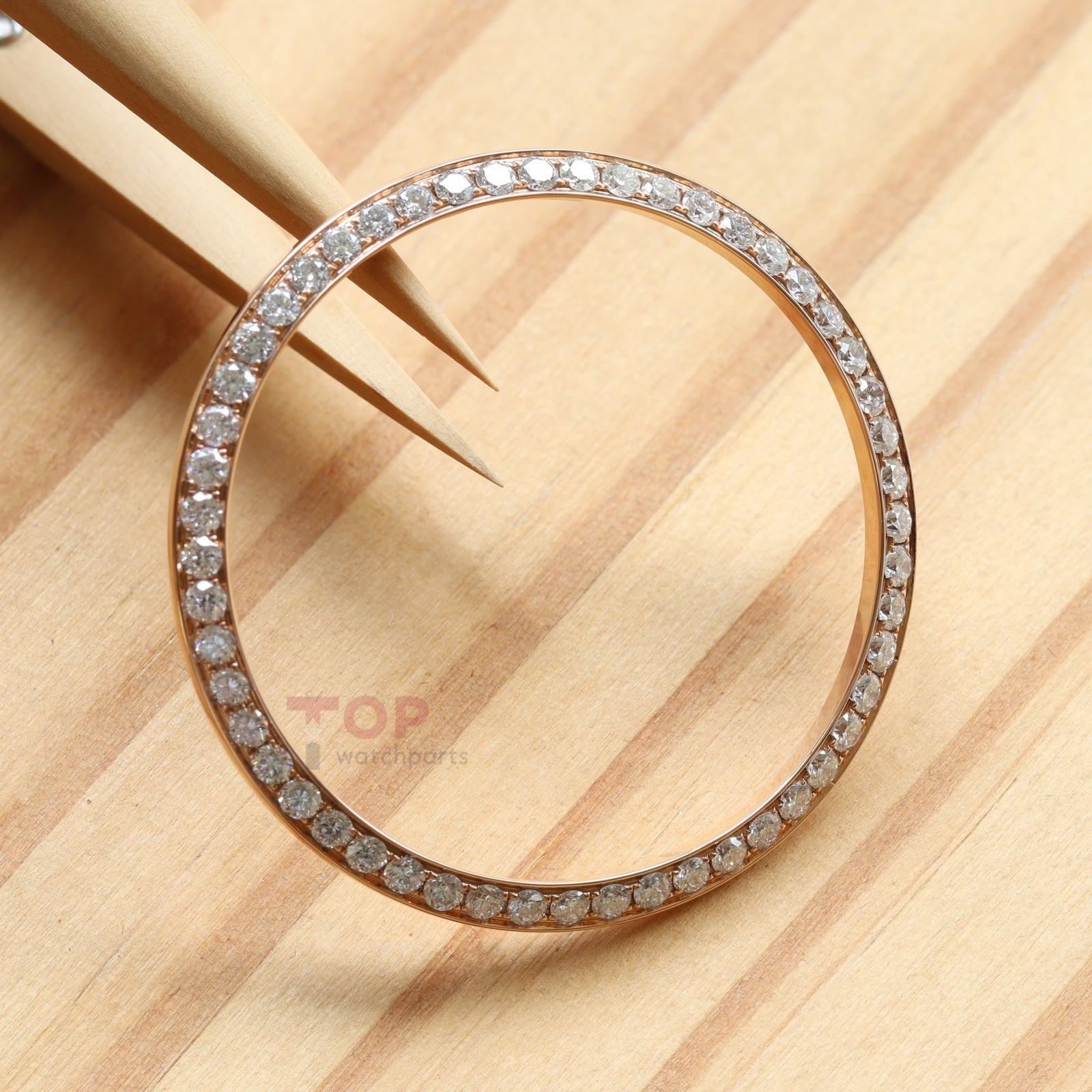 18K Rose Gold Gemstone Bezel for Rolex 126281 Datejust 36 Watch