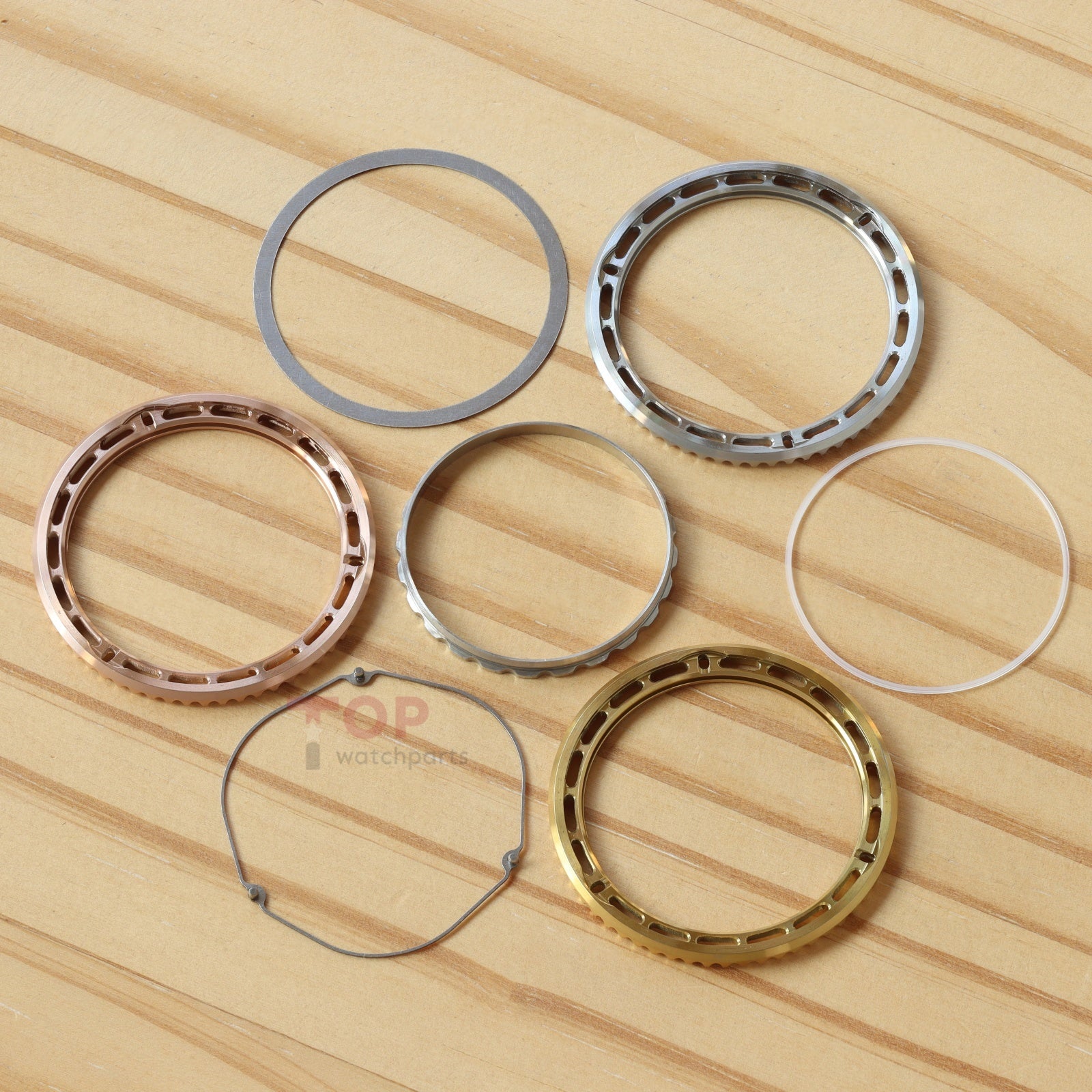 Click Spring Australia Layout Fluted Bezel+Rubber Bezel Gasket+Click Spring+Tension Spring+Retainin