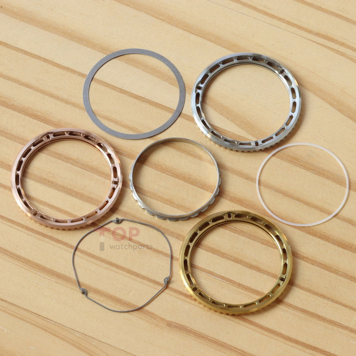 Fluted Bezel+Rubber Bezel Gasket+Click Spring+Tension Spring+Retaining Bezel for Rolex GMT-Master II 126710/116710