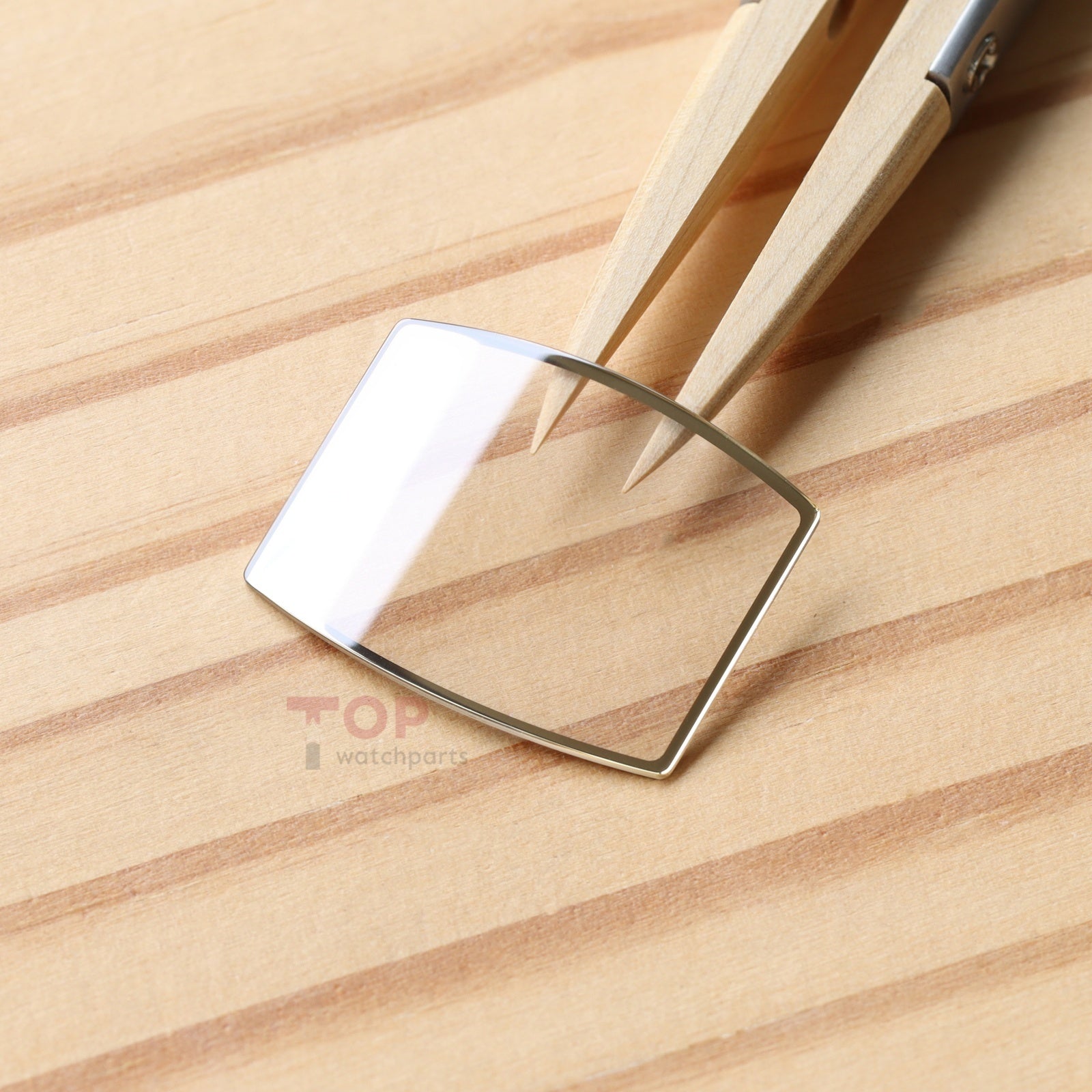 Gold Frame Watch Sapphire Crystal for Breguet HERITAGE 8671 25×29mm Glass