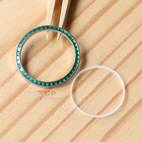 Synthetic Blue Sapphire & Emerald Watch Gemstone Bezel for Rolex Datejust 36 1262xx 36mm Watch Insert