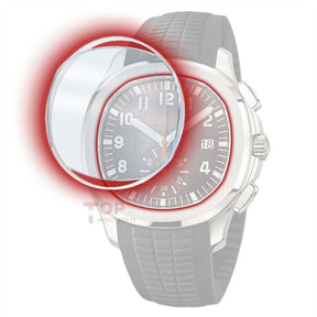 Guarda Crystal per Patek Philippe 5968 Aquanaut Flat Watch Sapphire Glass & Gakeket