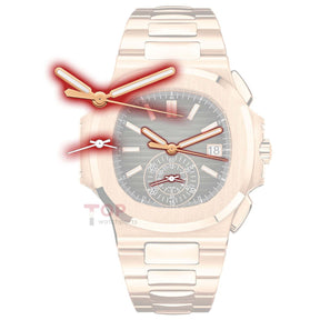 مشاهدة الأيدي لحركة Patek Philippe 5980 PP Nautilus Cal.CH 28-520 C