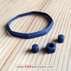 Guarda Coperchio di gomma da guaina/corona a corona/corona per AP Audemars Piguet Royal Oak Offshore Chronograph Orologio blu 37mm Blue