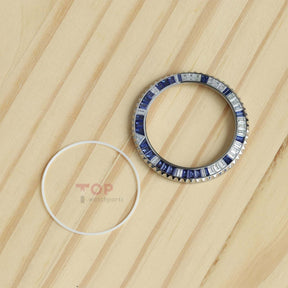 Moissanite/Blue Sapphire & Rubies Watch Bezel for Rolex GMT-Master II 40mm Watch